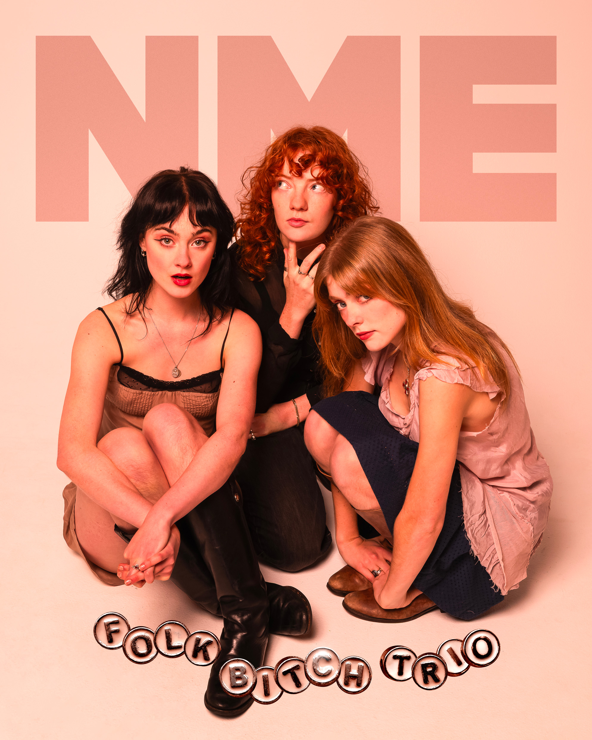 Folk Bitch Trio on The Cover of NME (2025), photo by Ian Laidlaw