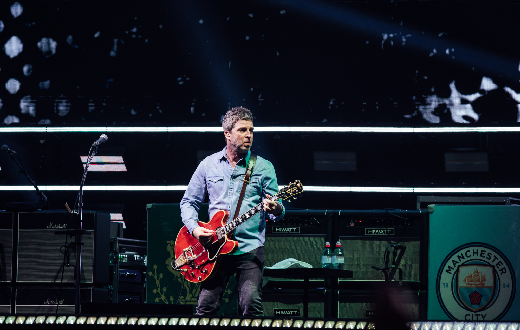 Noel Gallagher at the first stop of the Oasis Live 25 reunion tour in Cardiff Wales on July 4 2025