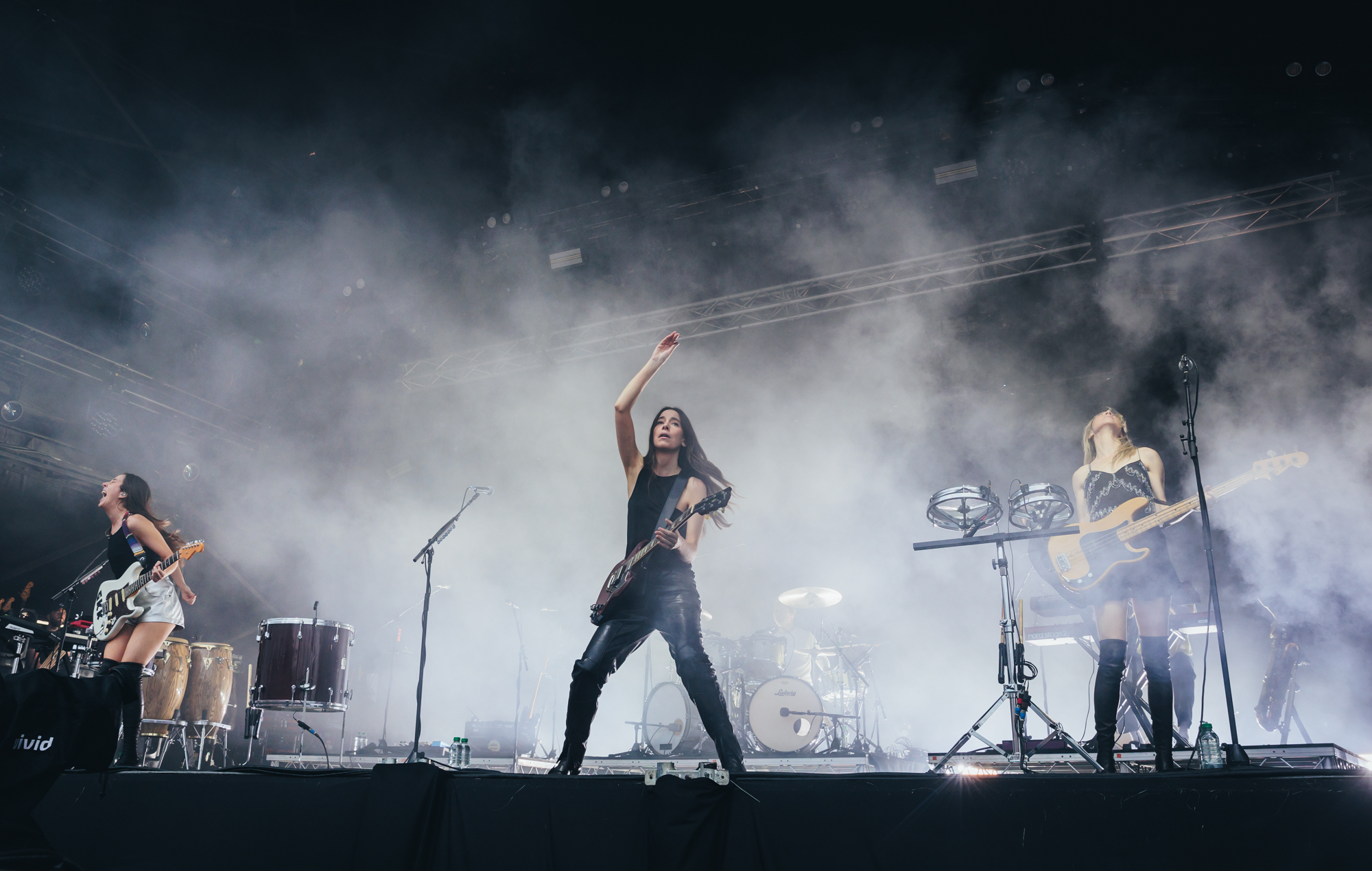 Haim live at Glastonbury 2025, photo by Andy Ford